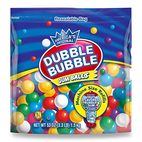 Dubble Bubble Gumballs Candy Dispenser Machine Refill, 53oz Bulk Bag
